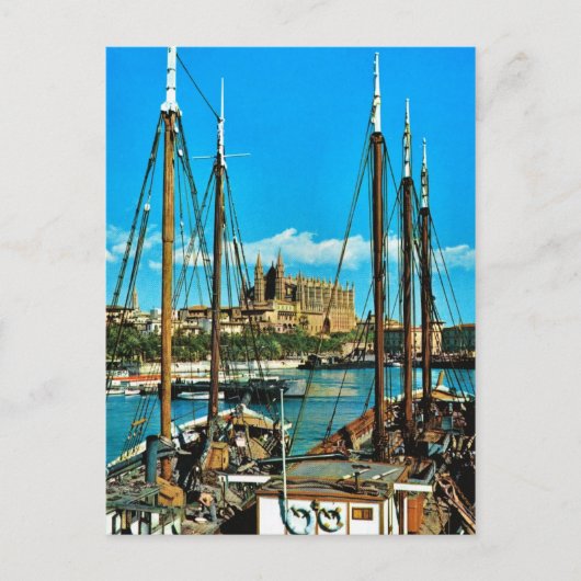 ヴィンテージスペイン、マヨルカ、パルマ大聖堂 ポストカード (正面)