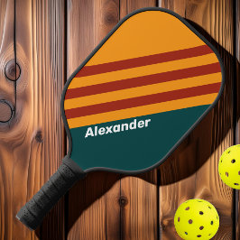 ヴィンテージスポストライプートDarkティール（緑がかった色）スプラッシュ ピックルボールラケット