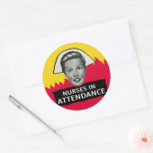 ヴィンテージスポックショーポスター – "出欠ナース" ラウンドシール (封筒)