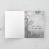 ヴィンテージスポットカラーピンクロ結婚ーズズ サンキューカード (内部)