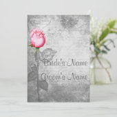 ヴィンテージスポットカラー結婚ピンク 招待状 (スタンド正面)