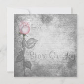 ヴィンテージスポットカラー結婚ピンク 招待状 (裏面)