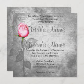 ヴィンテージスポットカラー結婚ピンク 招待状 (正面/裏面)