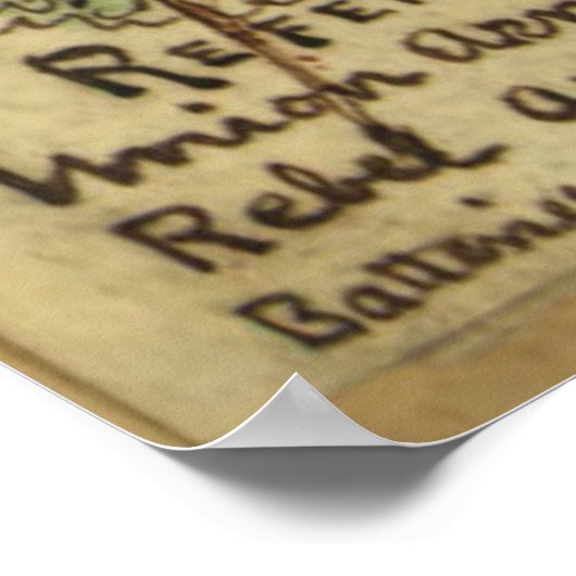 ヴィンテージスポルシルヴァニア・バージニア南北戦争地図(1865) ポスター (角)