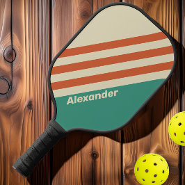 ヴィンテージスポーツの名前ストライプ付きタイムレスなオプション ピックルボールラケット