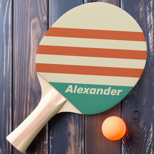 ヴィンテージスポーツの名前ストライプ付きタイムレスなオプション 卓球ラケット