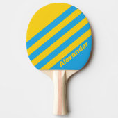 ヴィンテージスポーツアクアストライプリーフ名 卓球ラケット (正面)