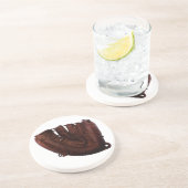 ヴィンテージスポーツアンティークレザー野球手袋 コースター (側面)