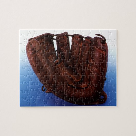 ヴィンテージスポーツアンティークレザー野球手袋 ジグソーパズル (横)