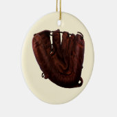 ヴィンテージスポーツアンティークレザー野球手袋 セラミックオーナメント (右)