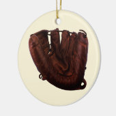 ヴィンテージスポーツアンティークレザー野球手袋 セラミックオーナメント (左)