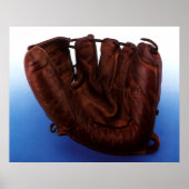 ヴィンテージスポーツアンティークレザー野球手袋 ポスター (正面)