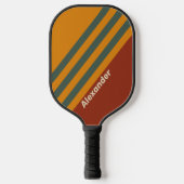 ヴィンテージスポーツオレンジストライプ色の錆びと名前 ピックルボールラケット (正面)