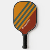 ヴィンテージスポーツオレンジストライプ色の錆びと名前 ピックルボールラケット (裏面)