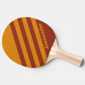 ヴィンテージスポーツオレンジラストデュアルストライプ（名前あり） 卓球ラケット (横)