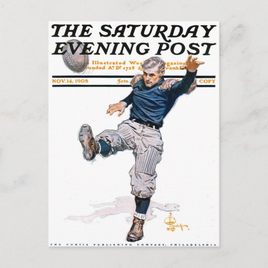 ヴィンテージスポーツカレッジフットボール ポストカード (正面)