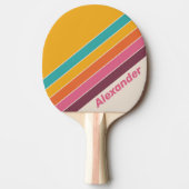 ヴィンテージスポーツキャンディストライプのレインボー 卓球ラケット (正面)