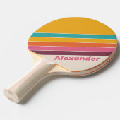 ヴィンテージスポーツキャンディストライプのレインボー 卓球ラケット (正面アングル)