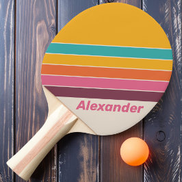 ヴィンテージスポーツキャンディストライプのレインボー 卓球ラケット