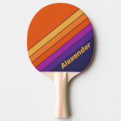 ヴィンテージスポーツグレープストライプのレインボー名 卓球ラケット (正面)