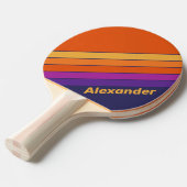 ヴィンテージスポーツグレープストライプのレインボー名 卓球ラケット (正面アングル)