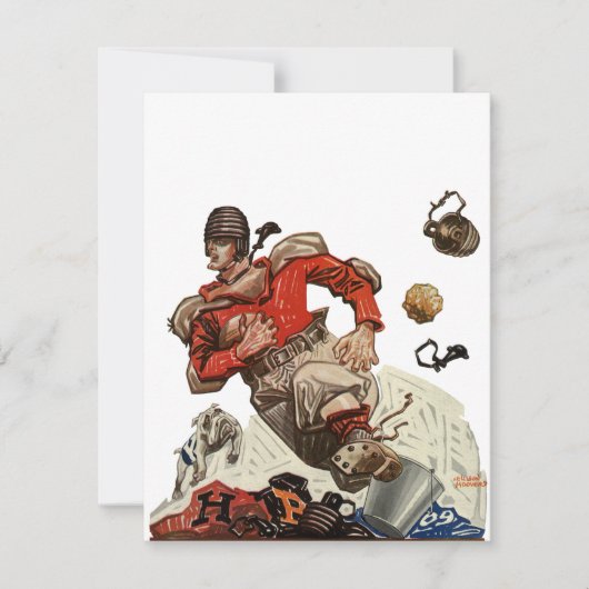 ヴィンテージスポーツサッカークォーターバックランニングプレイヤー (正面)