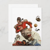 ヴィンテージスポーツサッカークォーターバックランニングプレイヤー (正面/裏面)