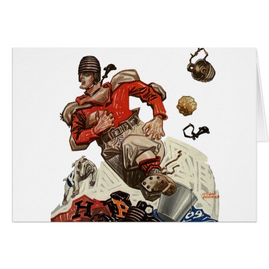 ヴィンテージスポーツサッカークォーターバックランニングプレイヤー (正面横)