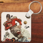 ヴィンテージスポーツサッカークォーターバックランニングプレイヤー キーホルダー (裏面)