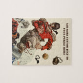 ヴィンテージスポーツサッカークォーターバックランニングプレイヤー ジグソーパズル (横)