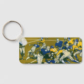 ヴィンテージスポーツサッカーゲーム，金ゴールド対ブルーチーム キーホルダー (裏面)