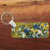 ヴィンテージスポーツサッカーゲーム，金ゴールド対ブルーチーム キーホルダー (裏面)