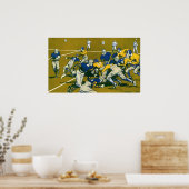 ヴィンテージスポーツサッカーゲーム,金ゴールド対ブルーチーム ポスター (キッチン)