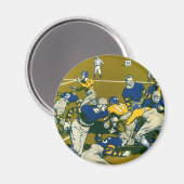 ヴィンテージスポーツサッカーゲーム，金ゴールド対ブルーチーム マグネット (正面/裏面)