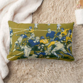 ヴィンテージスポーツサッカーゲーム，金ゴールド対ブルーチーム ランバークッション (ブランケット)