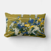 ヴィンテージスポーツサッカーゲーム，金ゴールド対ブルーチーム ランバークッション (正面)