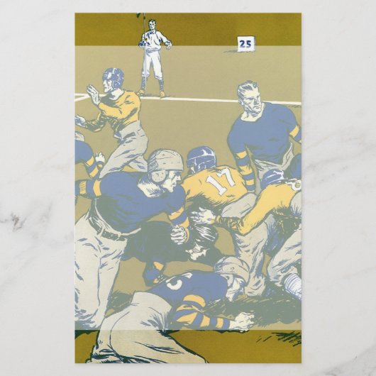 ヴィンテージスポーツサッカーゲーム,金ゴールド対ブルーチーム 便箋 (正面)