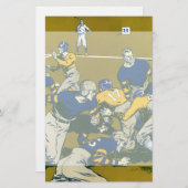 ヴィンテージスポーツサッカーゲーム,金ゴールド対ブルーチーム 便箋 (正面/裏面)