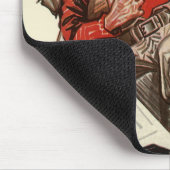 ヴィンテージスポーツサッカー選手とブルドッグマスコット マウスパッド (コーナー)