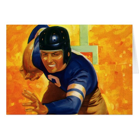 ヴィンテージスポーツサッカー選手クォーターバックランニング (正面横)