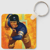 ヴィンテージスポーツサッカー選手クォーターバックランニング キーホルダー (裏面)