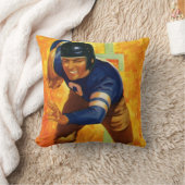 ヴィンテージスポーツサッカー選手クォーターバックランニング クッション (ブランケット)