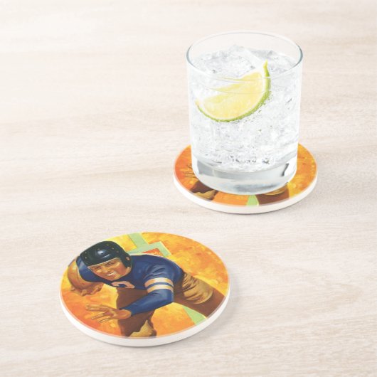 ヴィンテージスポーツサッカー選手クォーターバックランニング コースター (側面)