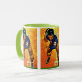 ヴィンテージスポーツサッカー選手クォーターバックランニング マグカップ (正面左)