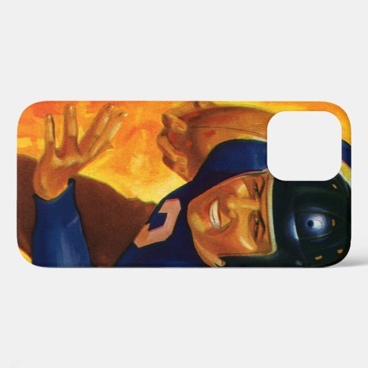 ヴィンテージスポーツサッカー選手クォーターバックランニング Case-Mate iPhoneケース (裏面 (横))