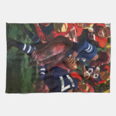 ヴィンテージスポーツサッカー選手クォーターバックinゲーム キッチンタオル (横)