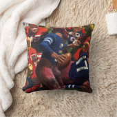 ヴィンテージスポーツサッカー選手クォーターバックinゲーム クッション (ブランケット)