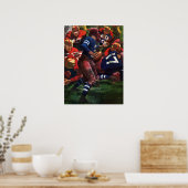 ヴィンテージスポーツサッカー選手クォーターバックinゲーム ポスター (キッチン)