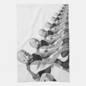 ヴィンテージスポーツサッカー選手、クォーターバック キッチンタオル (縦)