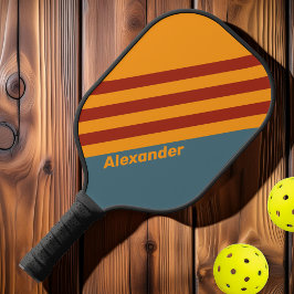 ヴィンテージスポーツサンライズオン石板ストライプズと名前 ピックルボールラケット
